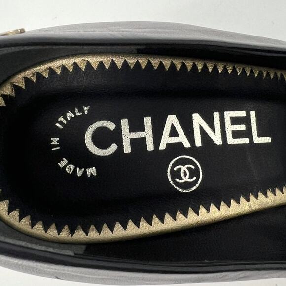 Chanel Black Velvet Cap Toe CC Logo Pumps- Size 36.5 - Picture 7 of 10